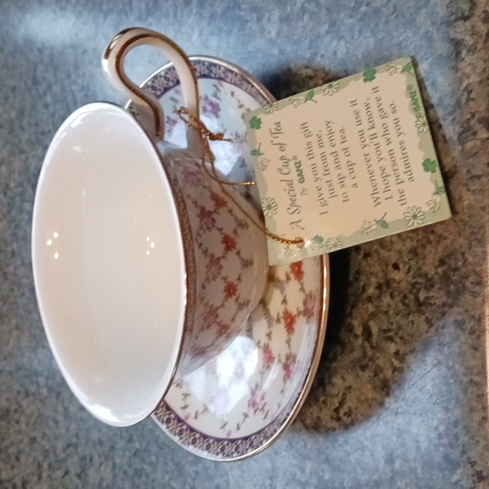 Kitchen Collectable Ganz Tea Cup&Saucer  Lattice
